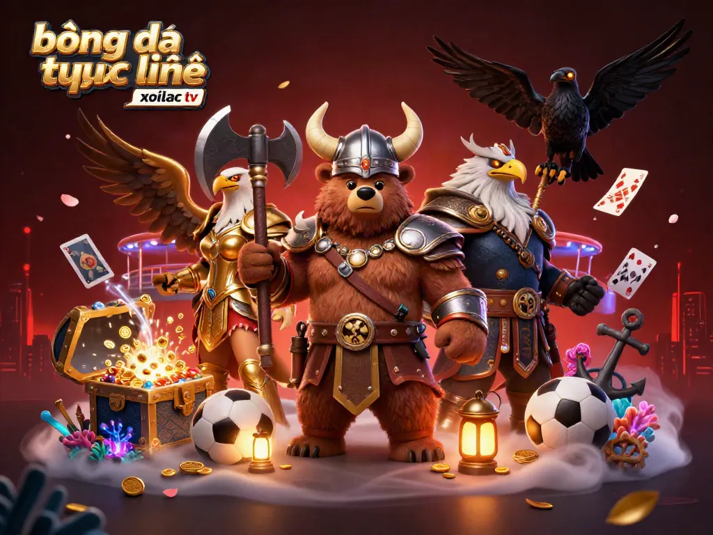 Experience bóng đá trực tuyến xoilac tv in a vibrant 3D digital casino with sports betting elements and captivating visuals.