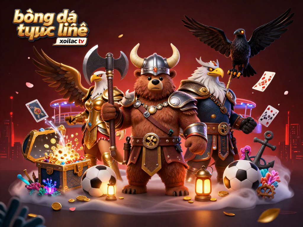 Experience bóng đá trực tuyến xoilac tv in a vibrant 3D digital casino with sports betting elements and captivating visuals.