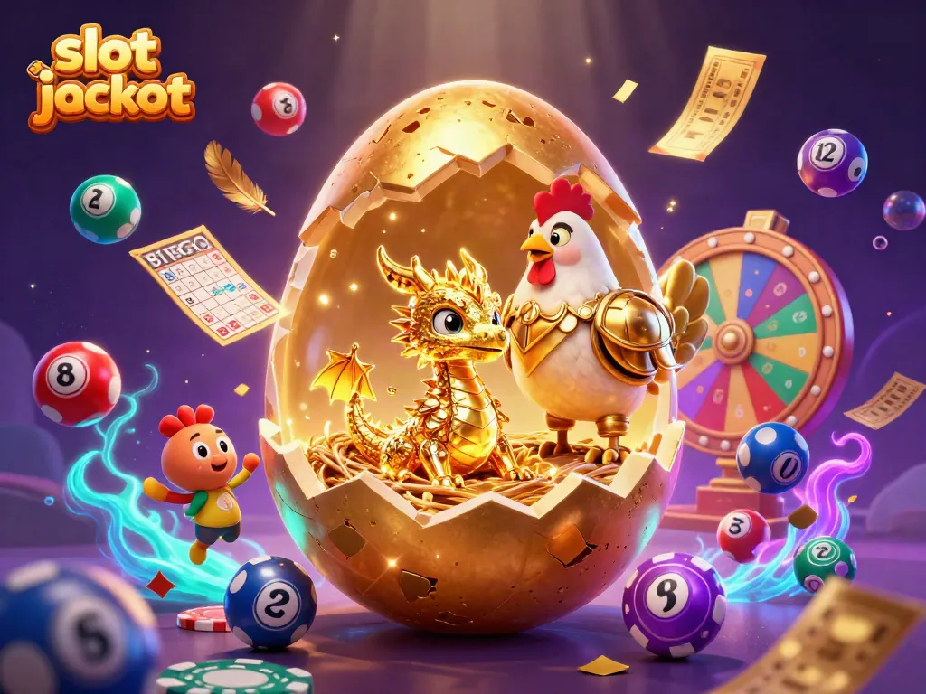 Experience the thrill of hitting the slot jackpot with a golden dragon guarding poker chips in a vibrant casino setting.