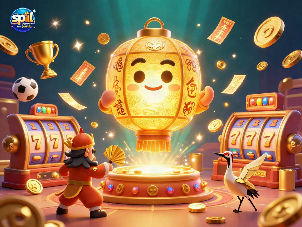 Experience the excitement of spil casino uden om ROFUS with a magical casino scene filled with golden characters, slot reels, and vibrant energy.