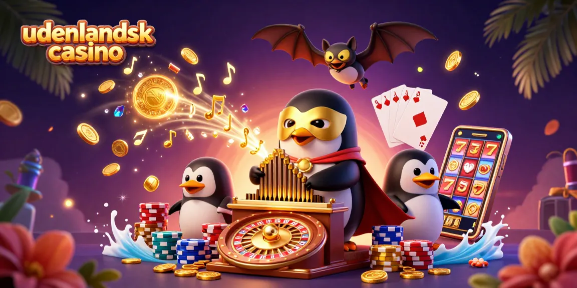 Experience thrilling action at a udenlandsk casino with animated characters and vibrant casino elements.