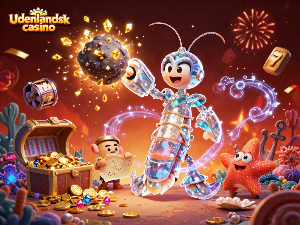 Experience the excitement of udenlandsk casino with 3D characters and vibrant casino elements.